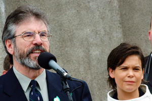 Garry Adams and Mary Lou McDonald at the Dublin Easter Commemoration