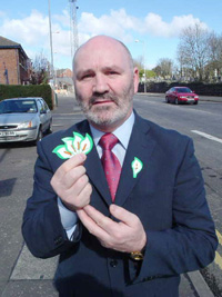 Alex Maskey promotes this year's Easter Lily campaign