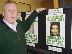 Robert McClenaghan at the An Fhírinne exhibition of victims of collusion