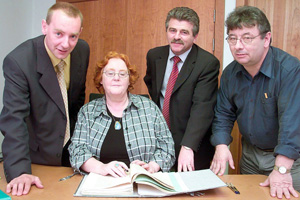 John Dwyer, accompanied by Arthur Morgan TD and Cllr Joe Reilly, hands in his EU nomination papers