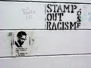 Ógra Shinn Féin anti-racist graffiti on the Falls Road, Belfast