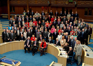 The members of the Scottish parliament. The shift in political gravity from London to Edinburgh has been matched by a shift in consciousness
