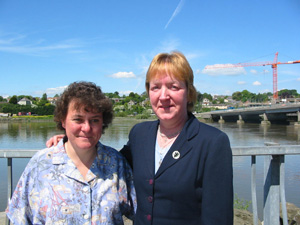 Pictured in New Ross are Sinn Féin candidate Bernie Murphy (right) and party activist Liz Murphy