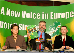 Mary Lou McDonald, Gerry Adams and David Cullinane launch Sinn Féin's EU manifesto