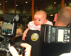 Newly elected Dublin councillor Daithi Doolan's daughter Siofra was a big hit at the count