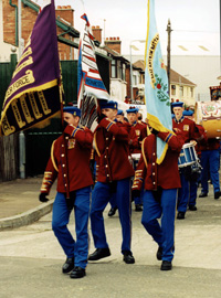 Banned paramilitary flags on last year's parade