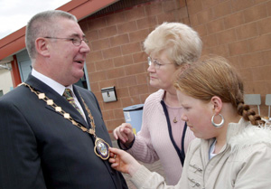 Joe O'Donnell and Short Strand residents celebrate his election as Deputy Mayor of Belfast