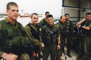 Israeli border guards at the Erez checkpoint