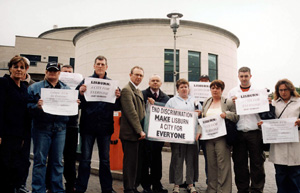 A Sinn Féin picket against Lisburn Council's discriminatory practices