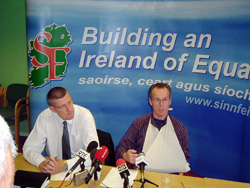 John O'Dowd and Gerry Kelly talk to the media on Wednesday morning