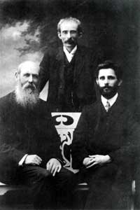 Seán MacDiarmada  pictured with Tom Clarke (centre) and John Daly