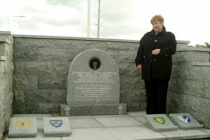 Michael Hughes' sister, Kate McCorry, unveiled the monument