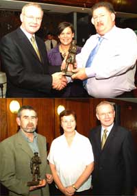 Martin McGuinness made presentations to Robbie Donnelly (above) and Tony O'Flaherty below