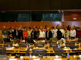 The families in the European Parliament in Brussels