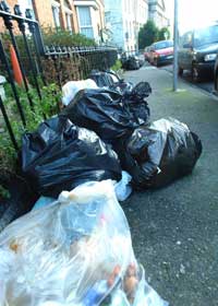 Uncollected refuse bags pile up just 500 metres from Dublin's Mater Hospital