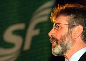 Gerry Adams addresses the SF100 launch