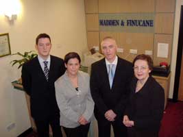 Sinn Féin MEPs Mary Lou McDonald and Bairbre de Brún with John and Martin Finucane