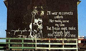 A wall mural from the struggle against criminalisation that culminated in the 1981 hunger strike