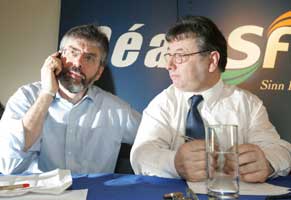 Gerry Adams and Meath by-election candidate Cllr. Joe Reilly at the Leinster Cúige AGM in Dublin last Saturday