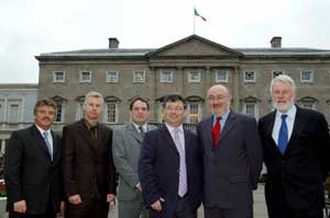 Joe Reilly (centre foreground) with Sinn Fein's TDs