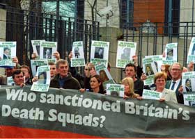 Protesting at the British Embassy