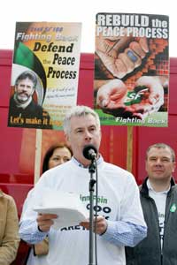 Sean Crowe addresses the Dublin anti-criminalisation rally