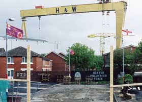 As the view from St Matthew's church shows, the Short Strand was extremely vulnerable to loyalist attack