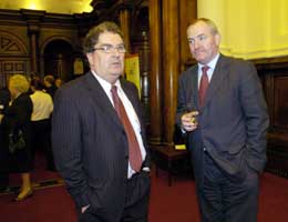 SDLP leader Mark Durkan (right) faces a tough battle to try to hold the Foyle seat vacated by John Hume (left)