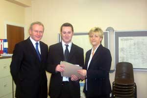 Philip McGuigan was accompanied by Martin McGuinness when he handed in his nomination papers