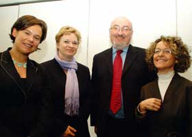 Mary Lou McDonald MEP, Finnish MP Anne Huotari, Caoimghín Ó Caoláin TD and Sandra Piccinini, President of Reggio Emilia Community Childcare Association in Italy