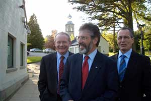 Martin McGuinness, Gerry Adams and Gerry Kelly