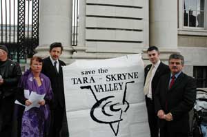 Protest outside Government Buildings last week over the route of the M3