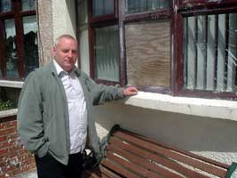 Danny Lavery at the scene of sectarian attacks in North Belfast