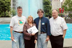 Rich Lawlor, New York Director, INA; Bernice Swift; Gerry Coleman, Political Education Officer, INA; and Paul Doris, Director of INA