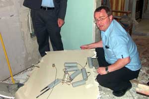 Andrew McCartney with the British bug found in his home