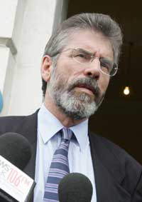 Gerry Adams MP speaks to the media