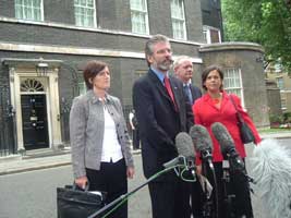 Sinn Féin delegation outside Downing Street