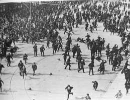 Workers attacked by police during the 1913 Lockout