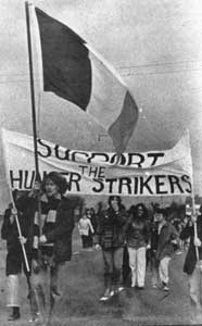 Protestors at Portlaoise during the 1970s