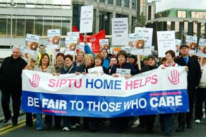 March on the Department of Health and Children as part of SIPTU's Be Fair to Those who Care campaign