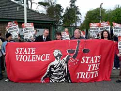 Sinn Féin picket outside PSNI headquarters at Knock, Wednesday 3 May