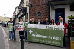 Sinn Féin in Dublin Mid West protest outside Minister for Health Mary Harney's office