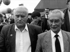 • Richard McIlKenny (wearing glasses) and his brother Paddy in 1991