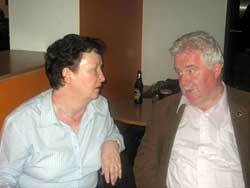 Ita Ní Chionnaith chatting to Sinn Féin's Larry O'Toole