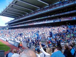 Dublin supporters greet Mossy Quinn's second goal,	photo Ciara Treacy