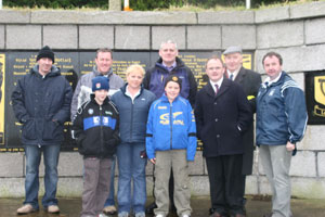 At the republican monument in Cullyhanna - Sinn Féin MP Conor Murphy, Barry McElduff MLA, Peter John Caraher, Councillor Colman Burns, Councillor Pat McGinn and others who attended the Michael McVerry Commemoration