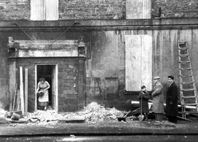 Lisnaskea Barracks after an IRA attack, December 1956