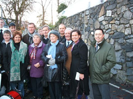 Conor Murphy, Sinn Féin MP for Newry-Armagh, and Mary Lou McDonald, Sinn Féin’s Dublin MEP with relatives of Martin Savage from Ballisodare in County Sligo