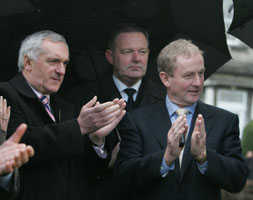 Fine Gael leader Enda Kenny and Fianna Fáil leader Bertie Ahern