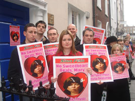 Wednesday’s protest organised by Dublin Sinn Féin  outside the head office of the Progressive Democrats